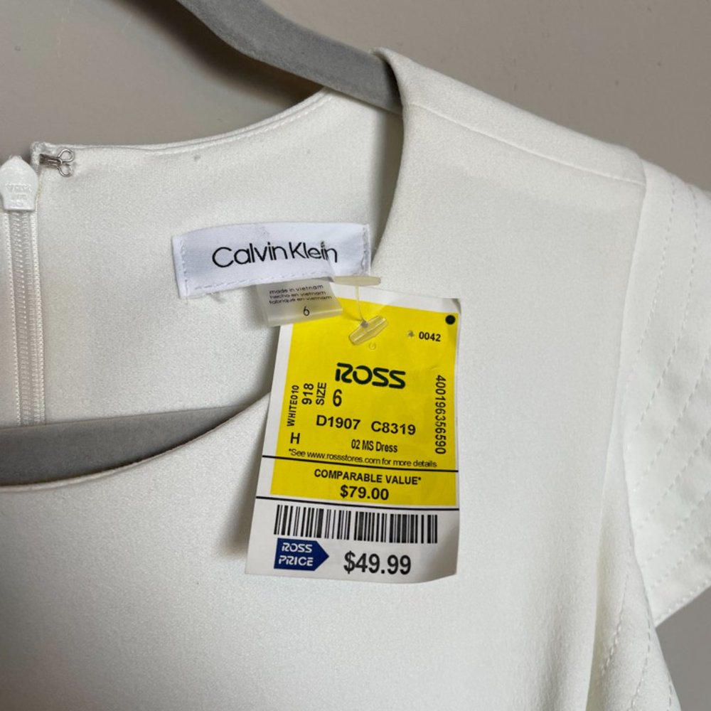 Calvin Klein Cream Jumpsuit with Black Belt - Picture 4 of 4